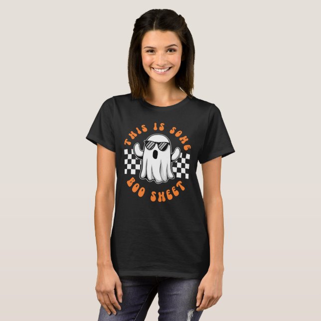 Camiseta Isso É Alguma Folha de Boo Engraçado de Halloween (Frente Completa)