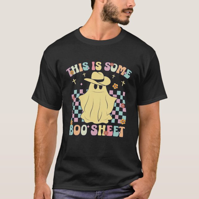 Camiseta Isso É Alguma Folha de Boo Fantasma Retro Hallowee (Frente)