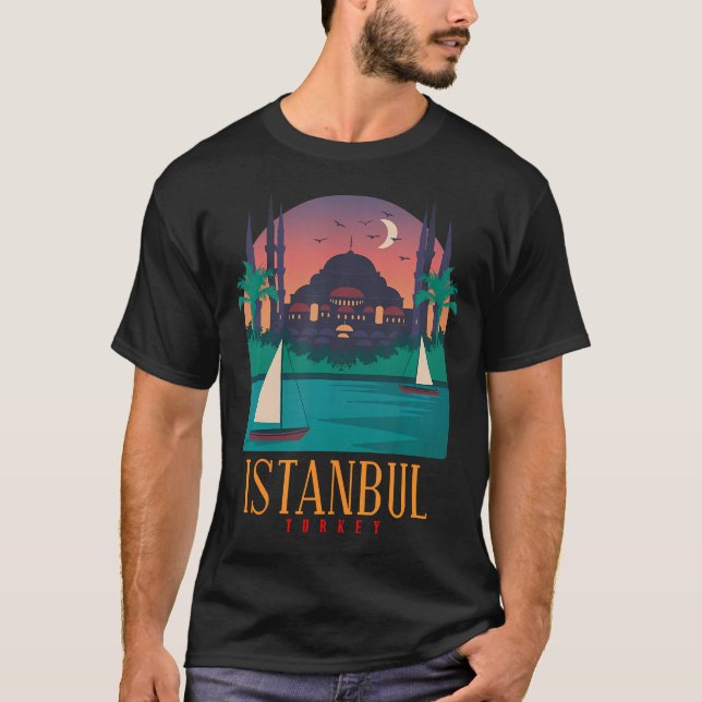Camiseta Istambul Cidade - Turquia Skyline (Frente)