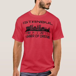 Camiseta Istambul Skyline GPS coordena Silhouette