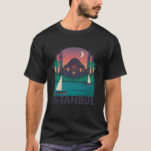 Camiseta Istambul Turquia Cidade Skyline Silhouette Outline