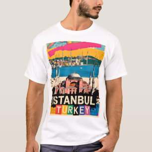Camiseta Istambul Turquia Hagia Sophia Arte de Viagem Pop R