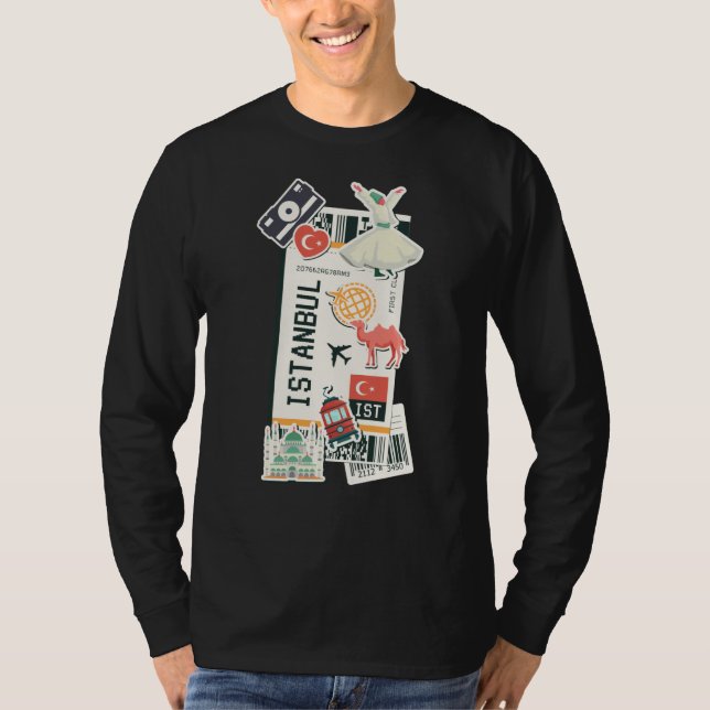 Camiseta Istanbul Boarding Pass Turkey Ticket Pass Famous L (Frente)