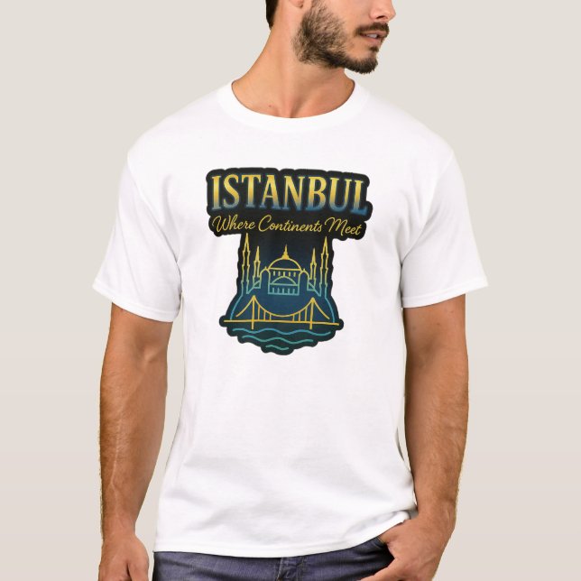 Camiseta Istanbul Bosphorus Art – Where Continents Meet (Frente)