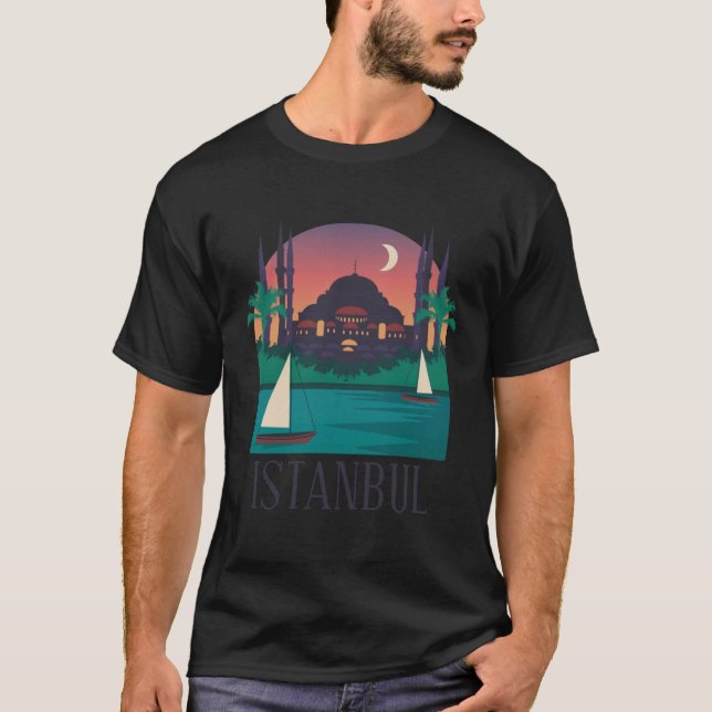 Camiseta Istanbul Turkey City Skyline Silhouette Outline Sk (Frente)