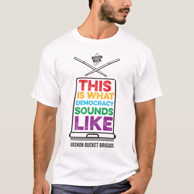 Camiseta Isto é o que a democracia parece - cor (Frente)