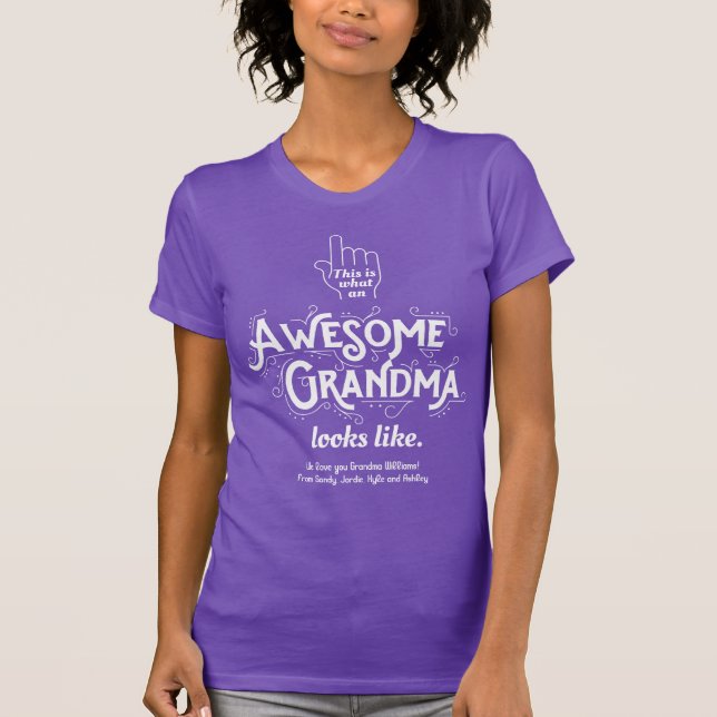Camiseta Isto É O Que Uma Avó Fantástica Parece Um Roxo (Frente)