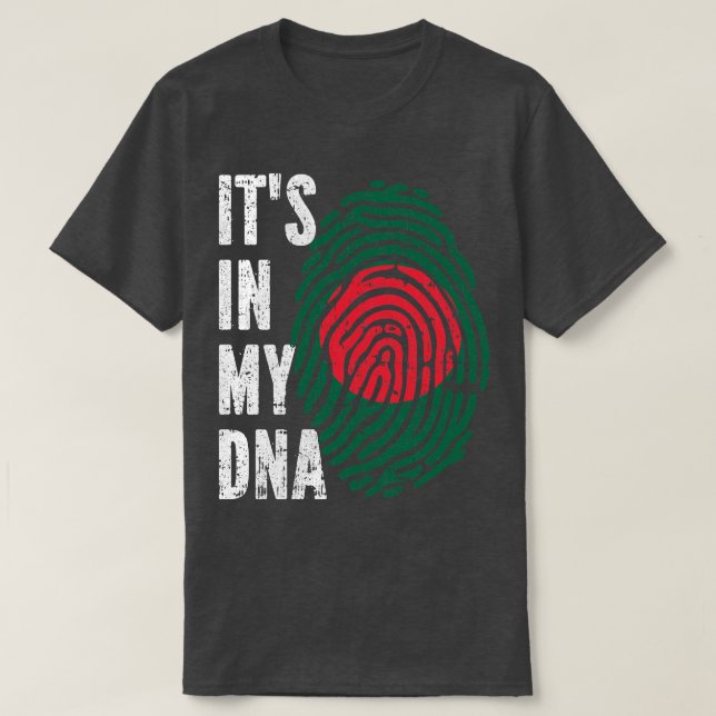 Camiseta ISTO NO MEU DNA Bangladesh Bandeira Homens Mulhere (Frente do Design)