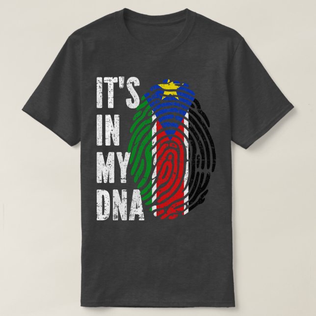 Camiseta ISTO NO MEU DNA, Homens do Sudão do Sul, Mulheres  (Frente do Design)