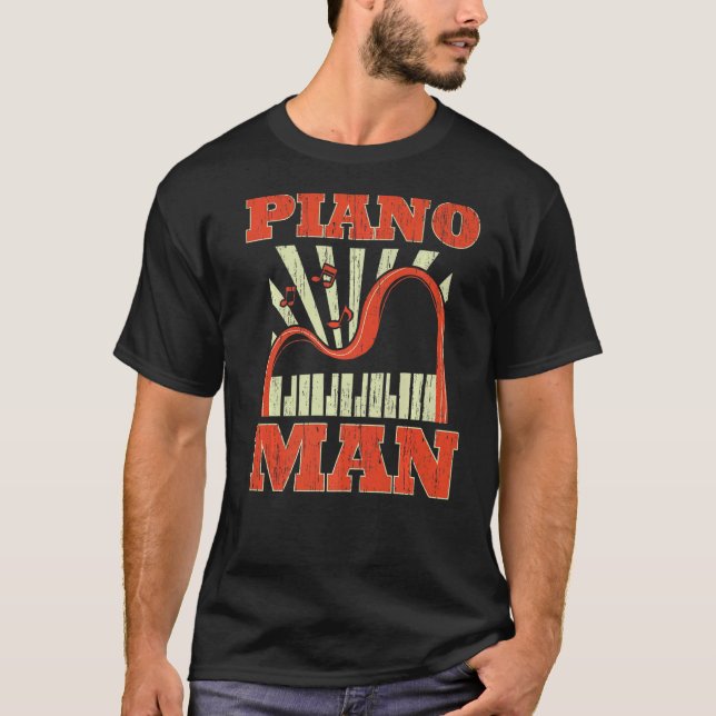 Camiseta Istrume Musical do Instrumento Musical Mens Piano  (Frente)