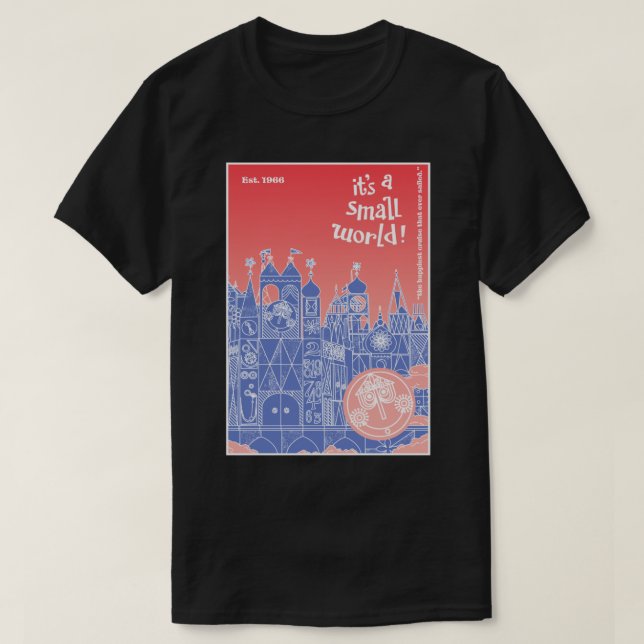 Camiseta It’s a Small World (pastel + periwinkle)  Classic  (Frente do Design)