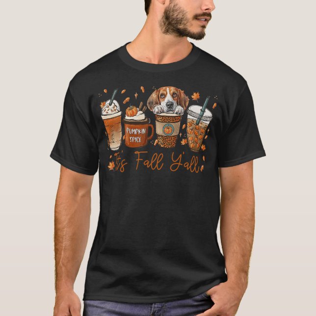 Camiseta It’s Fall Y’all Beagle Dog Coffee Pumpkin Spice La (Frente)