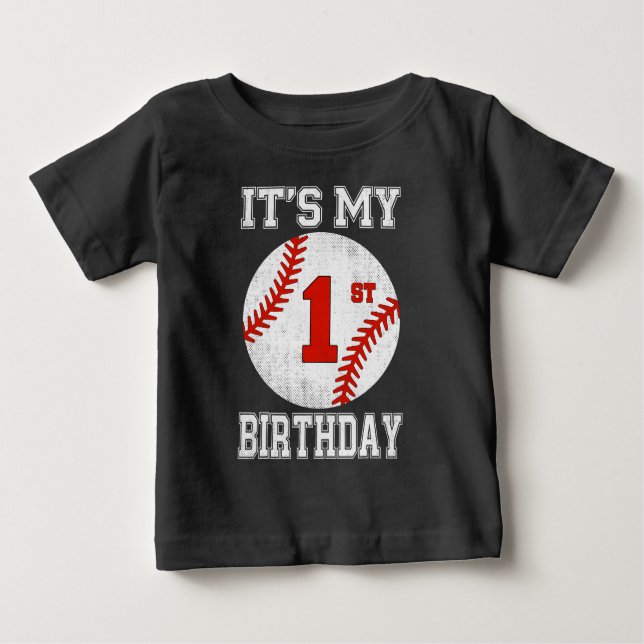 Camiseta It’s My 1st Birthday Baseball Design (Frente)