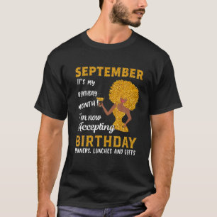 Camiseta It’S My Birthday Black Women September Virgo Libra