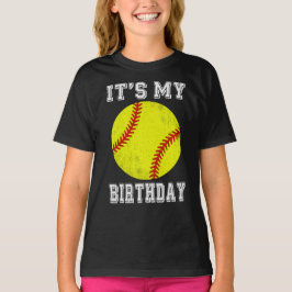 Camiseta It’s My Birthday Softball Design