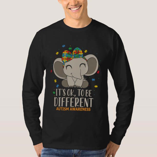 Camiseta It s Ok to Be Different Autism Awareness Puzzle El (Frente)
