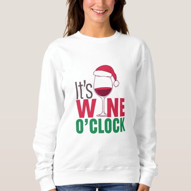 Camiseta It’s Wine O’Clock Christmas  (Frente)