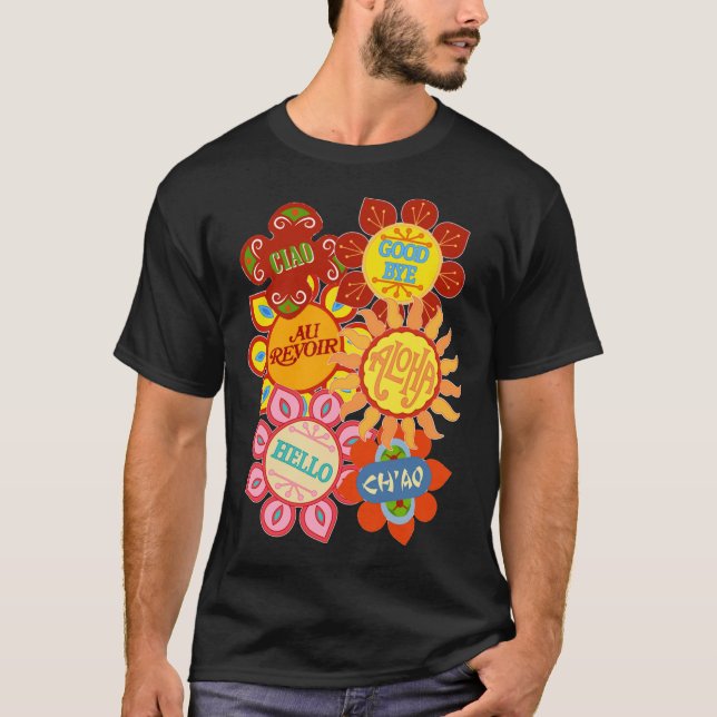 Camiseta It&x27;s a Small World Flowers, lindas flores. (Frente)