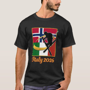 Camiseta Itália 2026 Esqui Estilo Livre Itália Noruega Band