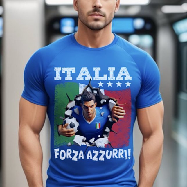 Camiseta Italia 3D Forza Azzurri (Criador carregado)