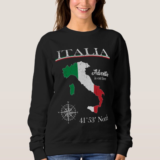 Camiseta Italia  Adventure Is Out There  Italy Italian Flag (Frente)