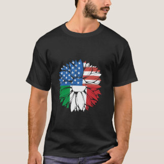 Camiseta Itália América EUA Girassol Orgulho Italiano Itali