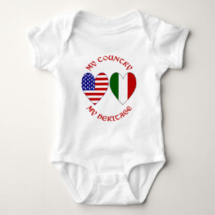 Camiseta Itália Bandeira EUA Corações País Patrimônio