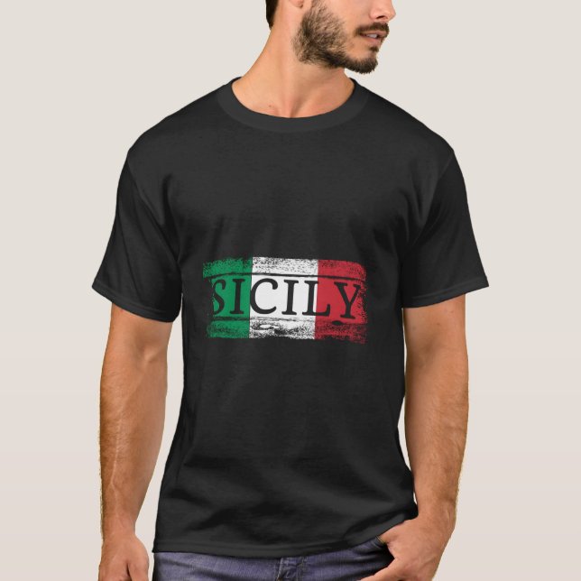 Camiseta Itália Bandeira Italiana I Sicília Itália (Frente)