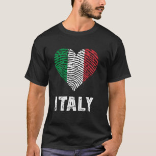 Camiseta Itália Coração Bandeira Italiana Raízes Italianas