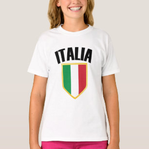 Camiseta Italia Crest Itália Flag