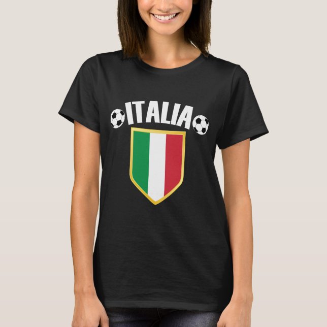 Camiseta Italia Crest Itália Flag Soccer (Frente)