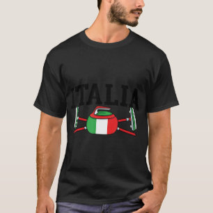 Camiseta Italia Curling Broom ice Sports Italian Flag Italy