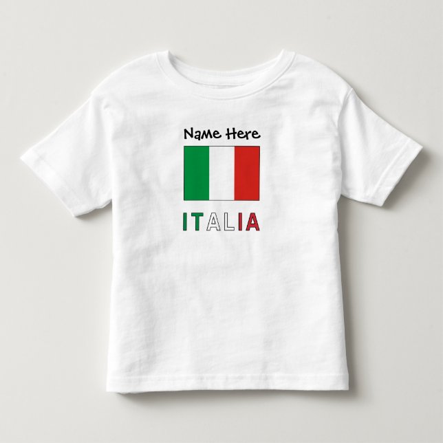 Camiseta Italia e Bandiera Italiana con il Tuo Nome (Frente)