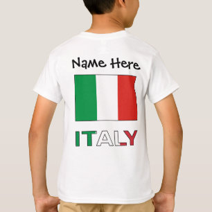 Camiseta Itália e Sinalizador Italiano com Seu Nome