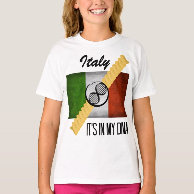 Camiseta Italia está em minha bandeira italiana Rotini da (Frente)