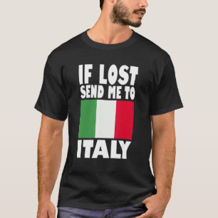 Camiseta Itália Flag Design Se perdido envie-me para a Itál