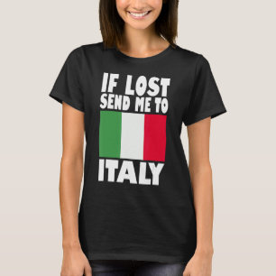 Camiseta Itália Flag Design Se perdido envie-me para a Itál