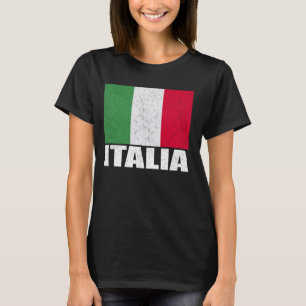Camiseta Italia Flag Grunge Vintage Souvenir Itália