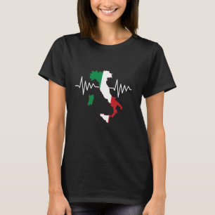Camiseta Itália Flag Heart beat para Itália Men Kid