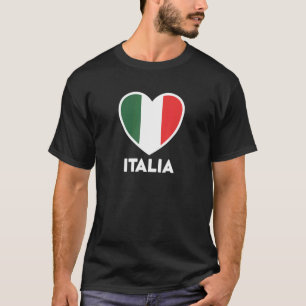 Camiseta Italia Flag Heart Green Red