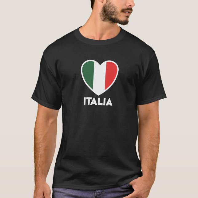 Camiseta Italia Flag Heart Green Red (Frente)