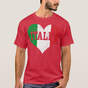 Camiseta Italia Flag Heart Love Itália Italiano