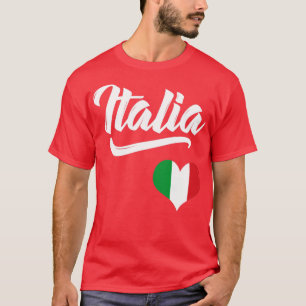 Camiseta Italia Flag Heart Love Itália Italiano