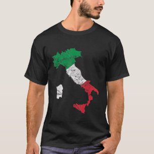 Camiseta Italia Flag Itália Outline Italy Vacation Italy Fl