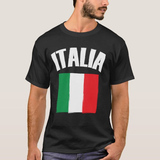 Camiseta Italia Flag Soccer Fan (Frente)