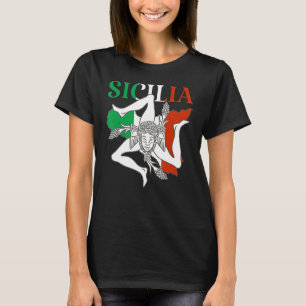 Camiseta Itália Flag Trinacria Sicilia Sicília Bandeira Itá