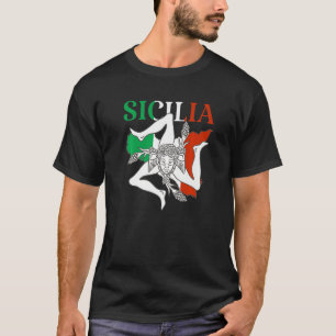 Camiseta Itália Flag Trinacria Sicilia Sicília Bandeira Itá