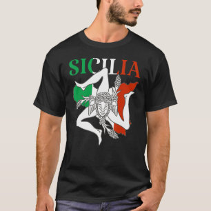 Camiseta Itália Flag Trinacria Sicilia Sicília Bandeira Itá
