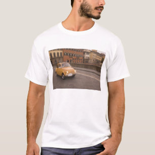 Camiseta Itália, Florença. Fiat 800 Rally atravessa Arno