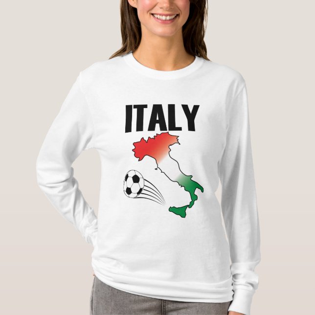 Camiseta Itália Futebol Fan Map Boot Futebol Ball (Frente)